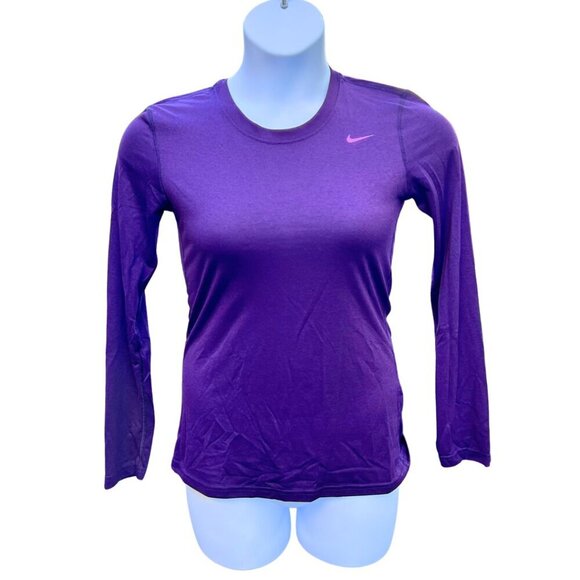 Nike Pro Dri-FIT Performance Layering Long Sleeve Purple Top | Size Small - EUC - Picture 1 of 7